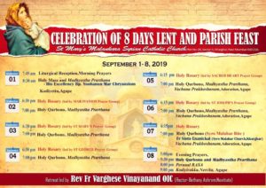 Read more about the article Schedule of 8 days Lent and Parish Feast Celebration